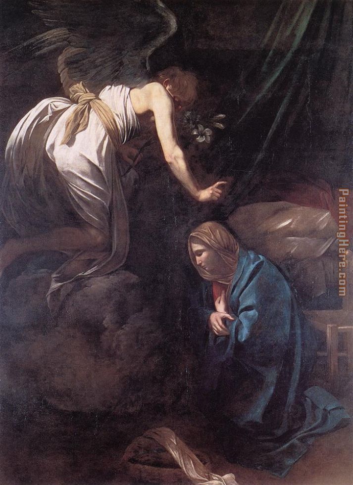 The Annunciation painting - Caravaggio The Annunciation art painting